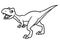 Predatory dinosaur raptor animal character cartoon coloring page