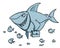 Predatory fish shark business competition superiority cartoon