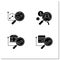 Predictive analytics glyph icons set