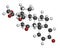 Prednisone corticosteroid drug molecule. Atoms are represented as spheres with conventional color coding: hydrogen (white), carbon