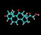 Prednisone molecule isolated on black