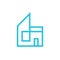 Prefab house Icon on white background.