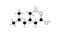 pregabalin molecule, structural chemical formula, ball-and-stick model, isolated image anticonvulsants