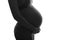 Pregnan woman in underwear cherish her belly. silhouette black a