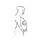Pregnanat woman illustration black outline