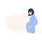 Pregnancy background. Caucasian expectant woman.