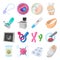 Pregnancy cartoon icons set