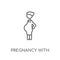Pregnancy with Hearts linear icon. Modern outline Pregnancy with