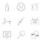 Pregnancy icons set, outline style