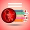 Pregnancy infographics fetus with organs development on red background vector