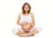 Pregnancy, motherhood, fitness and yoga concept - happy pregnant