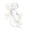 Pregnancy and motherhood modern concept art. Abstract pregnant woman continuous line drawing
