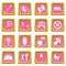 Pregnancy symbols icons pink