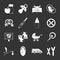 Pregnancy symbols icons set grey vector