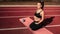 Pregnancy training. Pregnant woman training yoga sport exercise. Prenatal healthy fitness active fit gym outside