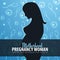 Pregnancy woman banner. In vitro fertilization. Artificial insemination. Hand draw sketch background with moving