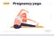 Pregnancy yoga fitness for woman wellness and healthy well-being landing page design template