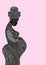 Pregnant african woman silhouette illustration