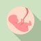 Pregnant baby icon, flat style