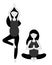 Pregnant black and white yoga pose
