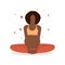Pregnant black woman practicing yoga. Vector illustration. Black woman yoga. Motherhood concept