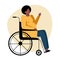 A pregnant black woman on a wheelchair. Pregnant with disability vector image