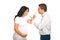 Pregnant couple having conflict