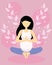 Pregnant doing yoga in lotus position