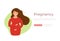 Pregnant happy young girl vector colorful cartoon illustration