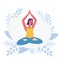 Pregnant Lady Meditating Flat Vector Illustration