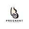 Pregnant Logo, Pregnant Mother Care Design, Vector Beauty Pregnant Mom and Baby, Icon Template Illustration