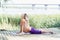 Pregnant practices yoga outdoors. Prenatal Yoga and Fitness