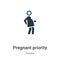 Pregnant priority vector icon on white background. Flat vector pregnant priority icon symbol sign from modern people collection