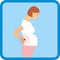Pregnant woman with back pain. symptoms of pregnancy