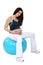 Pregnant woman on birth ball