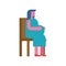 Pregnant woman On chair. expectant lady sit. female Big belly on