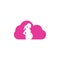 Pregnant woman cloud shape logo.