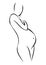 Pregnant woman contour (Vector)