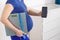 Pregnant woman controlling weight gain