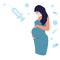 Pregnant woman at the doctor, an injection Covid-19 vaccine to momduring pregnancy, vaccinations, pregnancy health. Medical health