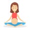 Pregnant woman doing yoga exercise. Pregnancy and fitness