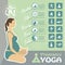 Pregnant woman doing yoga. Infographics