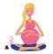 Pregnant woman doing yoga lotus position