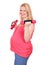 Pregnant woman exercise with dumbells