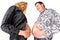 Pregnant woman and fat man