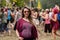 Pregnant woman festival goer portrait
