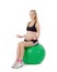 Pregnant Woman Fitness. Bicep Curl Exercise