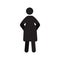 Pregnant woman in front view silhouette