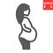 Pregnant woman glyph icon, pregnancy and maternity, pregnant female vector icon, vector graphics, editable stroke solid