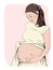 Pregnant woman graphic illustration.